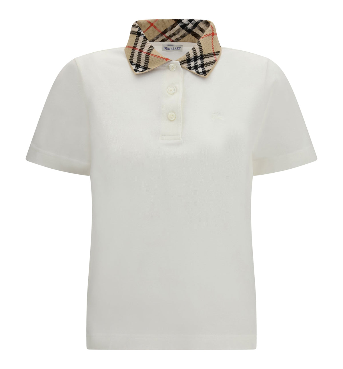 Check Collar Cotton Polo Shirt