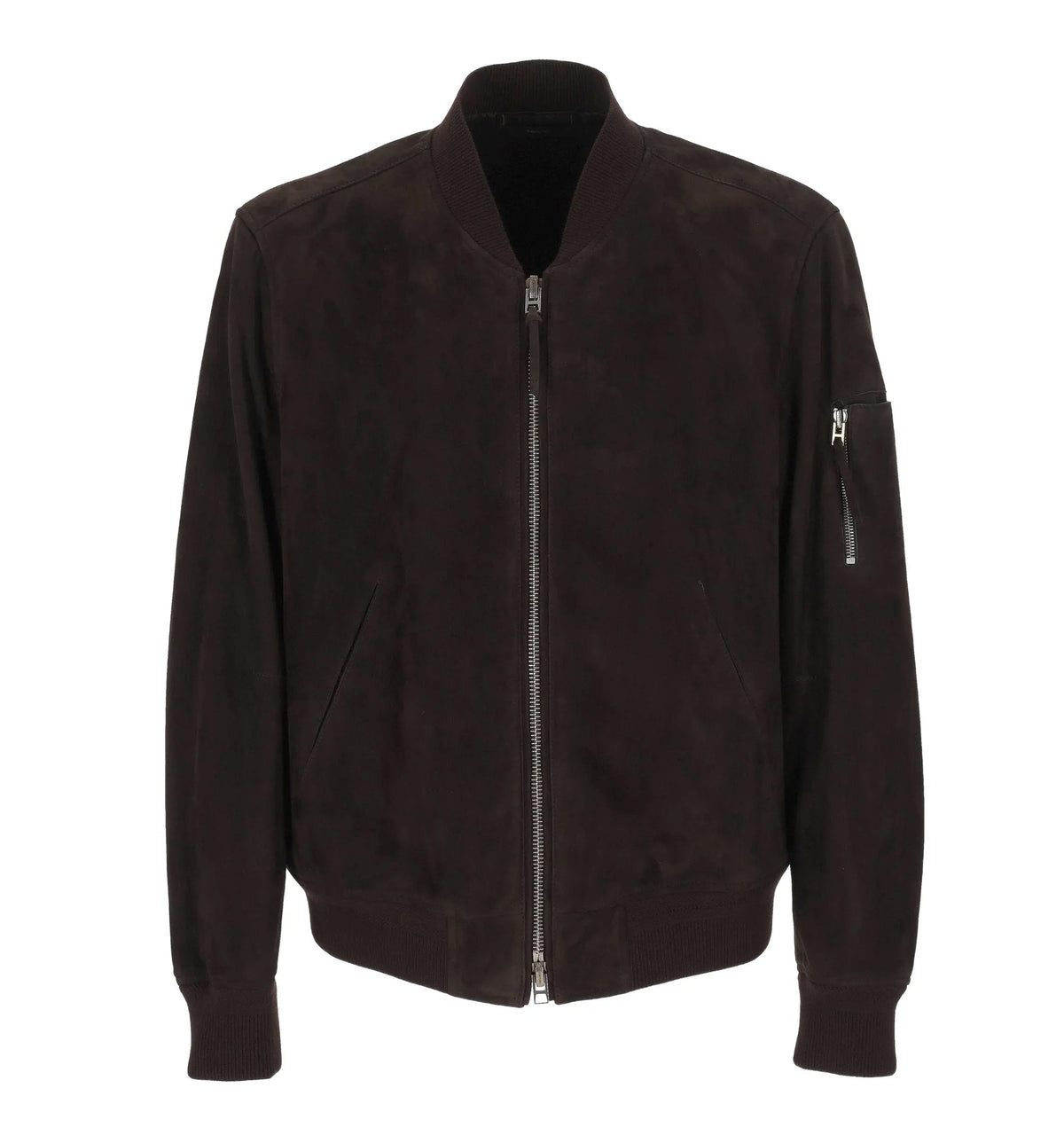Suede Leather Bomber Jacket