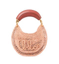 Mini Summer Banana Hobo Bag With Strap In Raffia