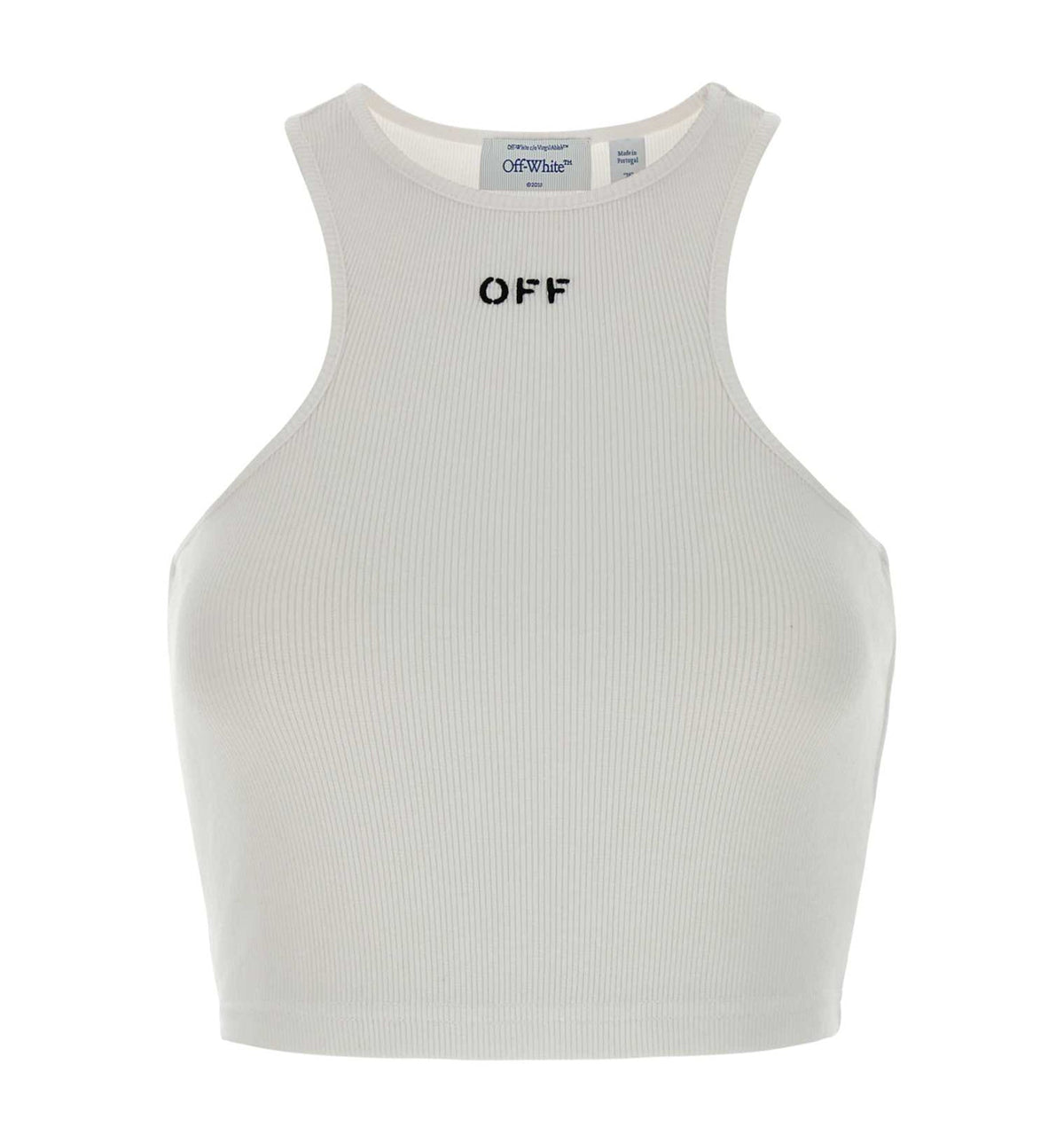 Off Stamp Ribbed Crop Top