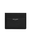 Saint Laurent Paris Credit Card Case In Grain De Poudre Leather