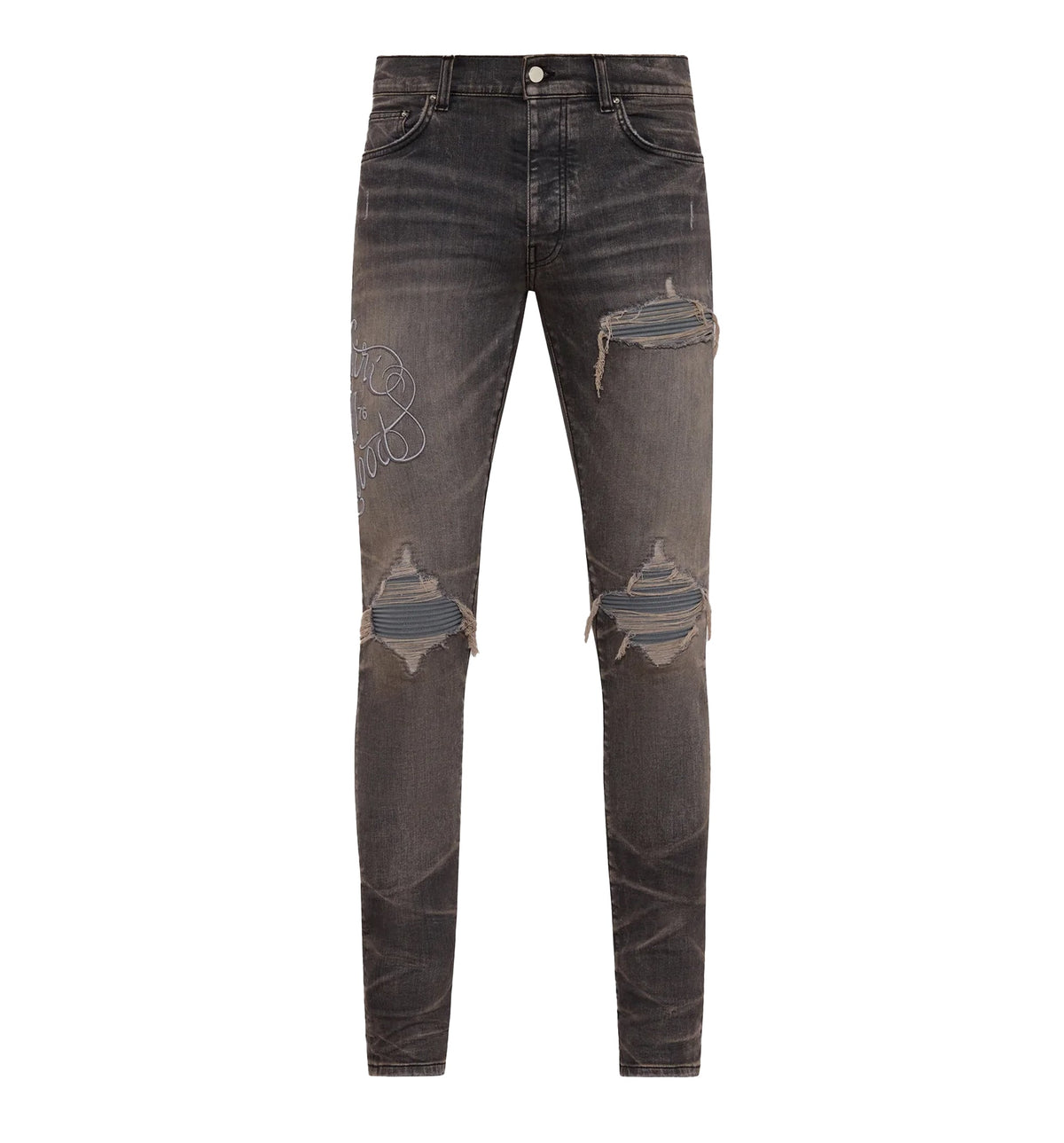 Ripped Embroidery Jeans