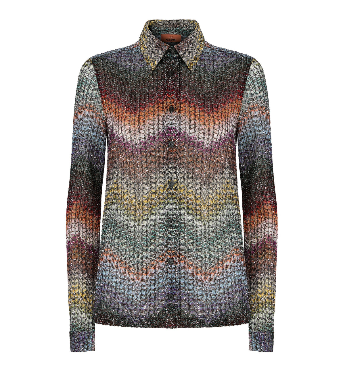 Mixed Viscose Lamé Shirt With Sequins