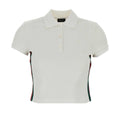 Rib cotton jersey polo shirt with Web