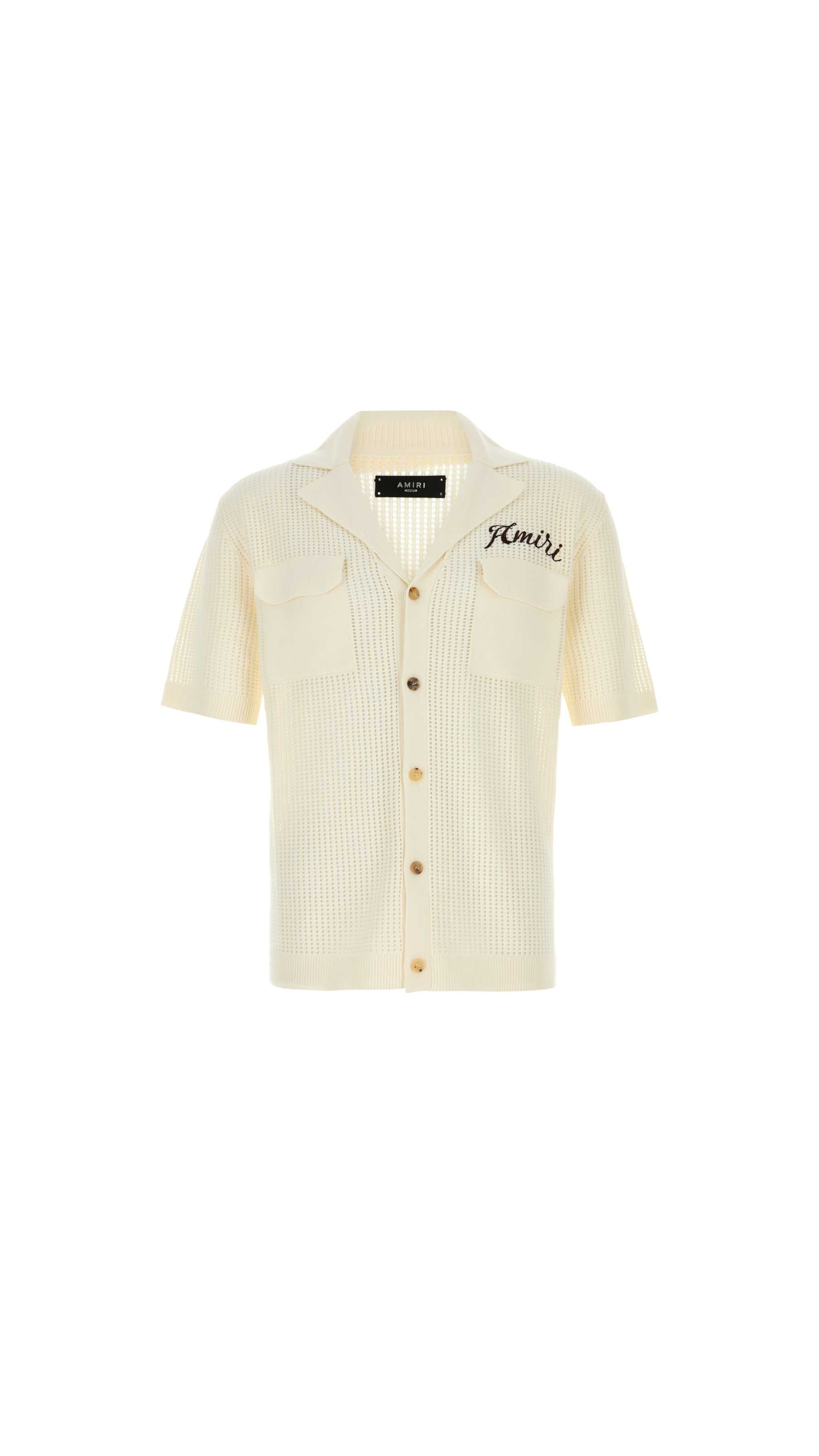 Amiri Mesh Polo Shirt - Sand