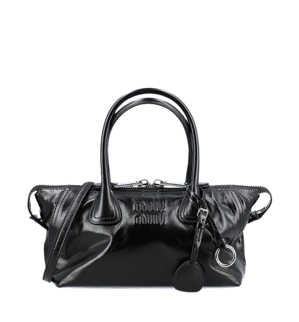 Shiny leather handbag