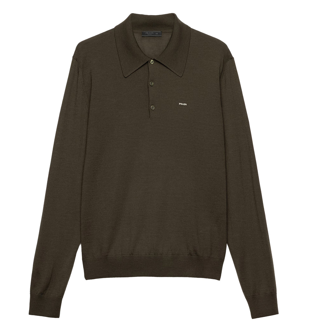 Long-sleeved Superfine Wool Polo Sweater
