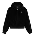 loose zip up hoodie IN velvet jersey
