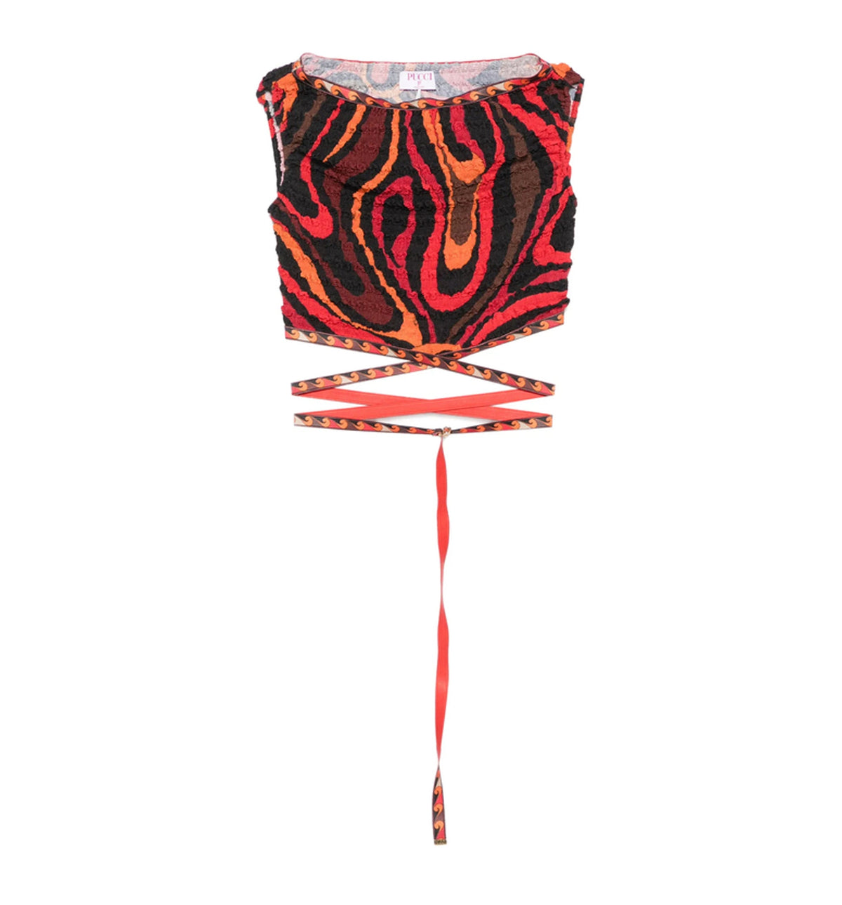 Marmo Print Shibori Laced Top