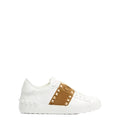 Rockstud Untitled Sneaker In Calfskin With Suede Band