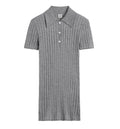 Ribbed Cashmere Silk Polo