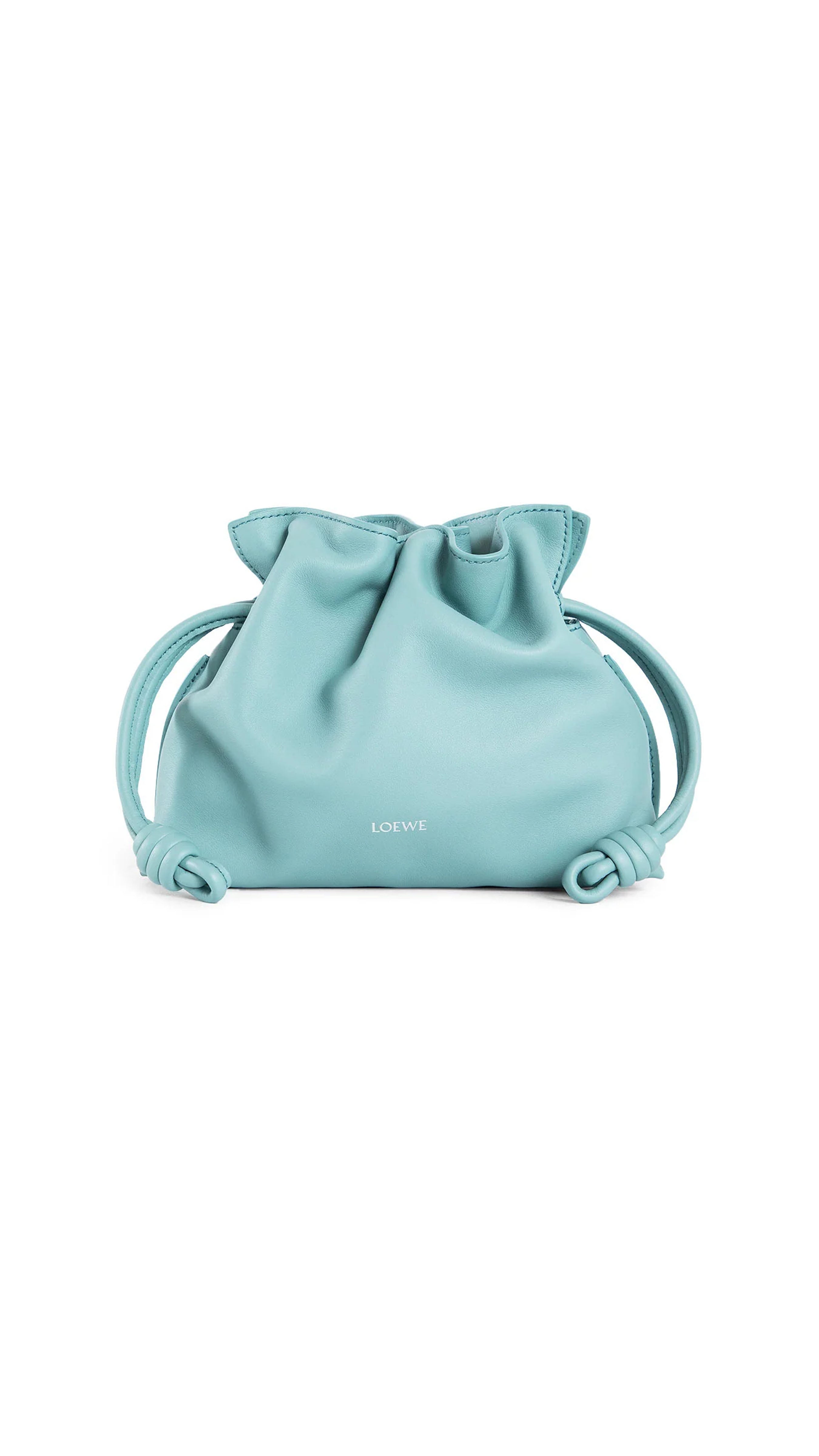 Mini Flamenco Clutch in Nappa Calfskin - Light Turquoise