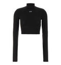 Stretch jersey cropped top long sleeves