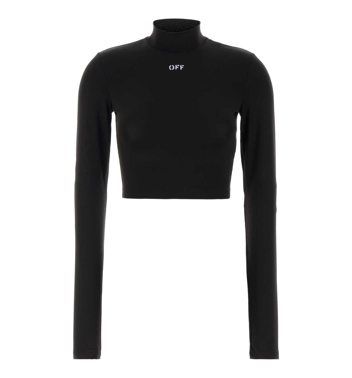 Stretch jersey cropped top long sleeves