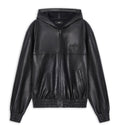 Leather Oversized Zip Hoodie