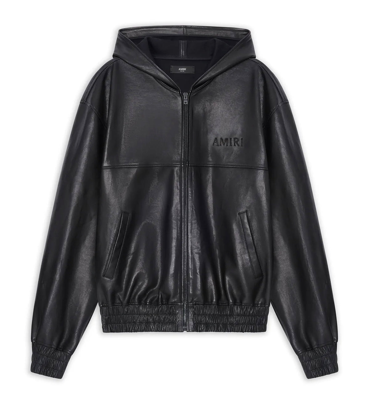Leather Oversized Zip Hoodie