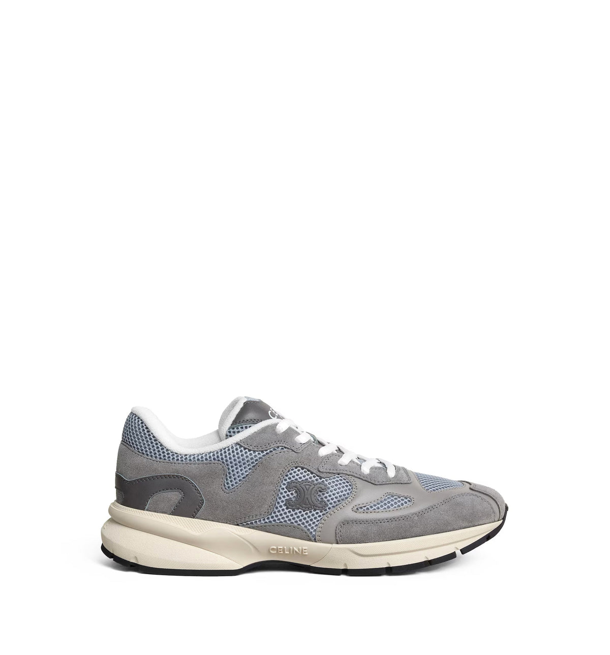 "Runner" sneakers in calfskin and mesh