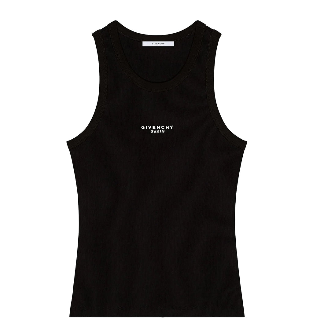 Slim Fit Tank Top In Cotton With Givenchy Paris Print