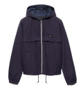 Hooded technical fabric blouson jacket