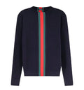 Knit cotton sweater with Web intarsia