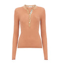 Fitted Henley shirt in superfine wool knit