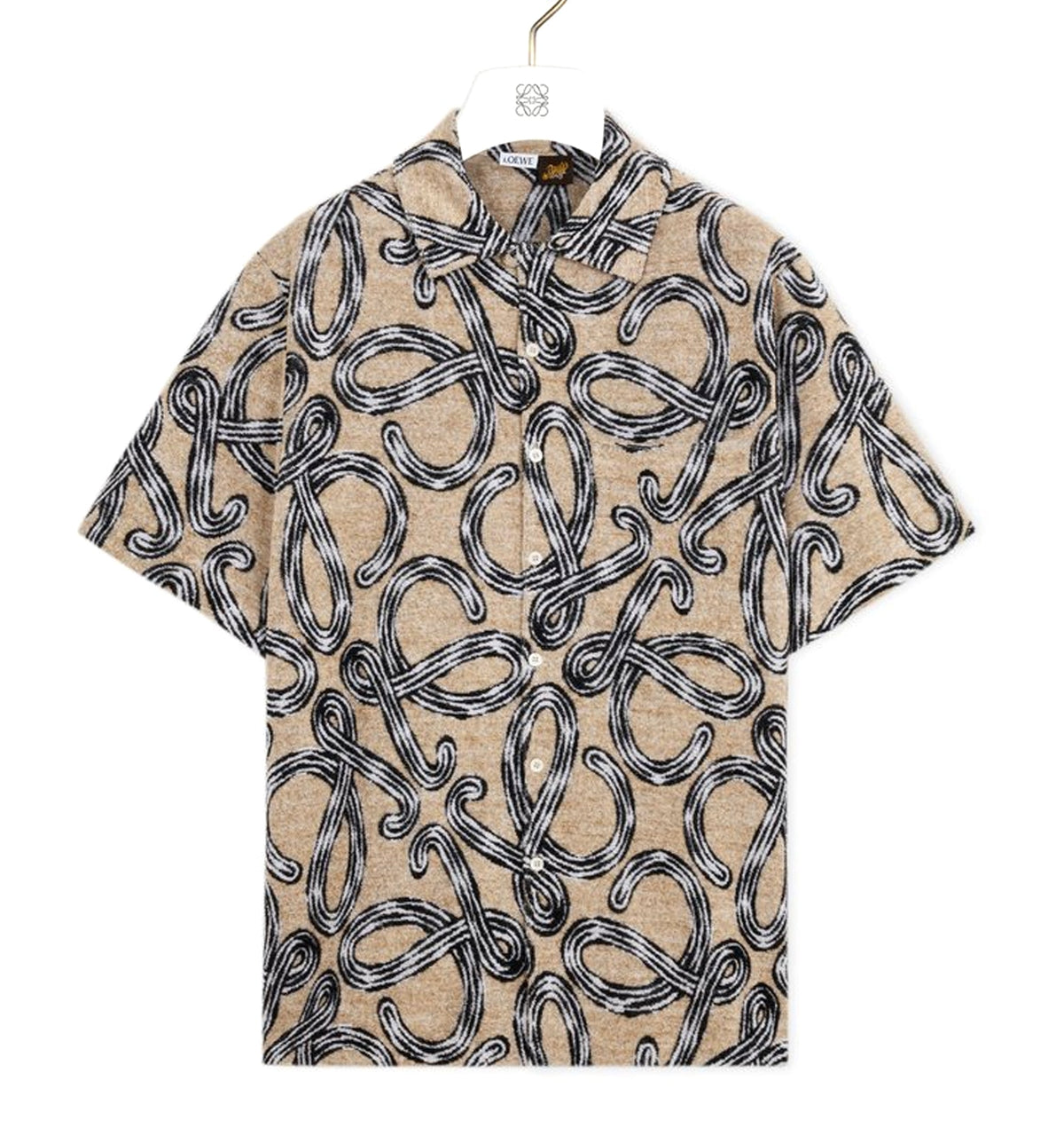 Short sleeve shirt in terry cotton jacquard