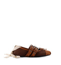 Canvas and Leather Ballerinas