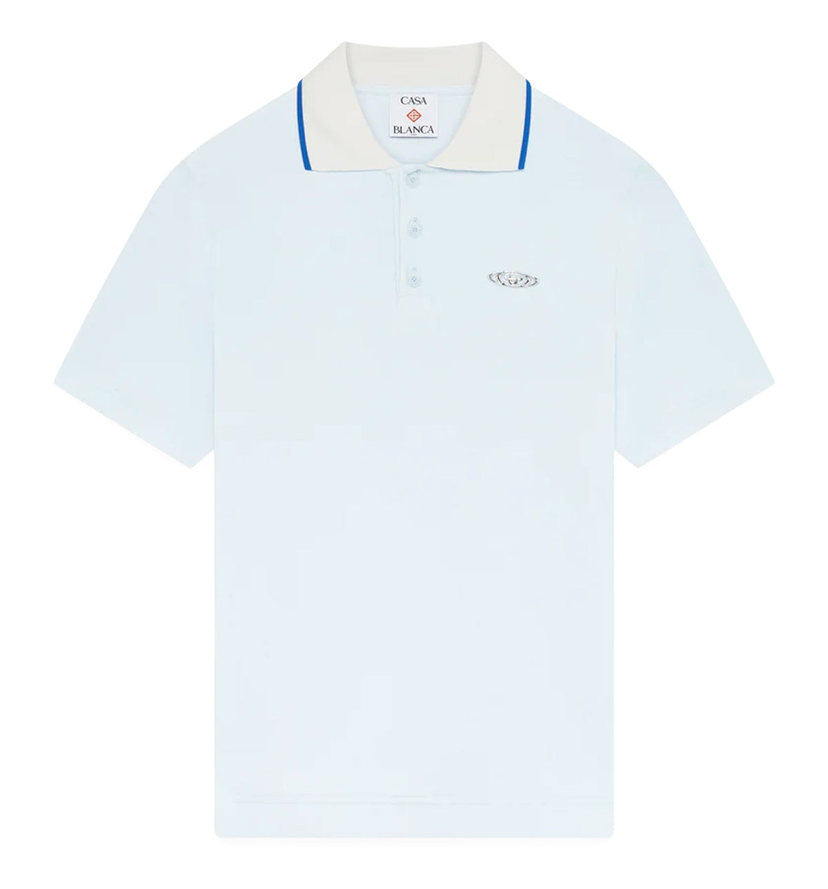 Blue Velour Short Sleeve Polo Shirt