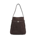 Suede Belted Bucket Bag