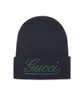 Wool Beanie With Gucci Embroidery