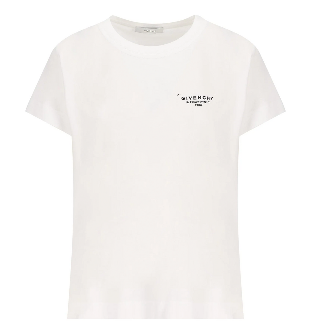 T-Shirt In Cotton With Givenchy Stamp Print
