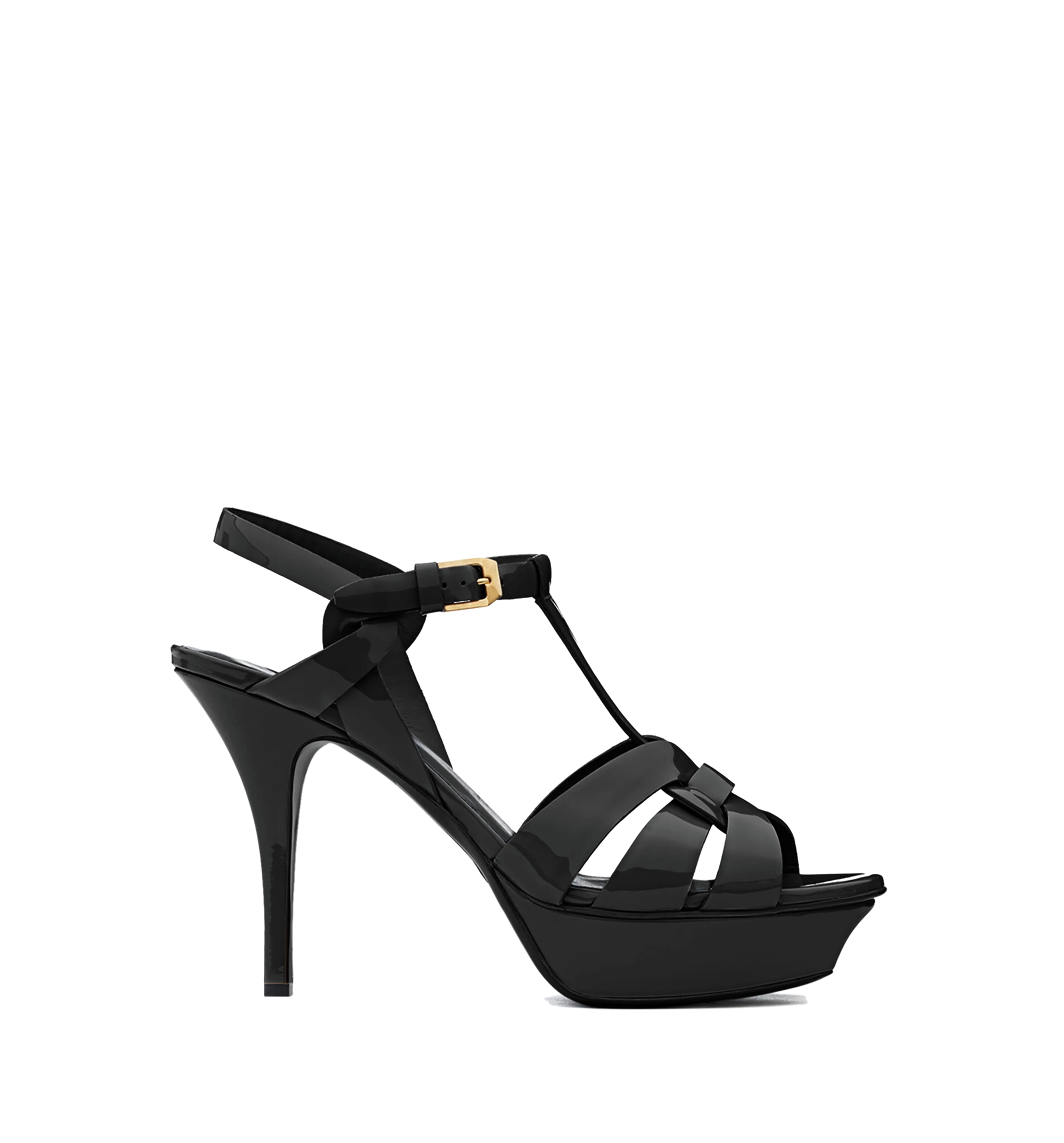 Tribute Platform Sandals in Patent Leather