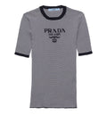 Striped Silk T-Shirt With Embroidery