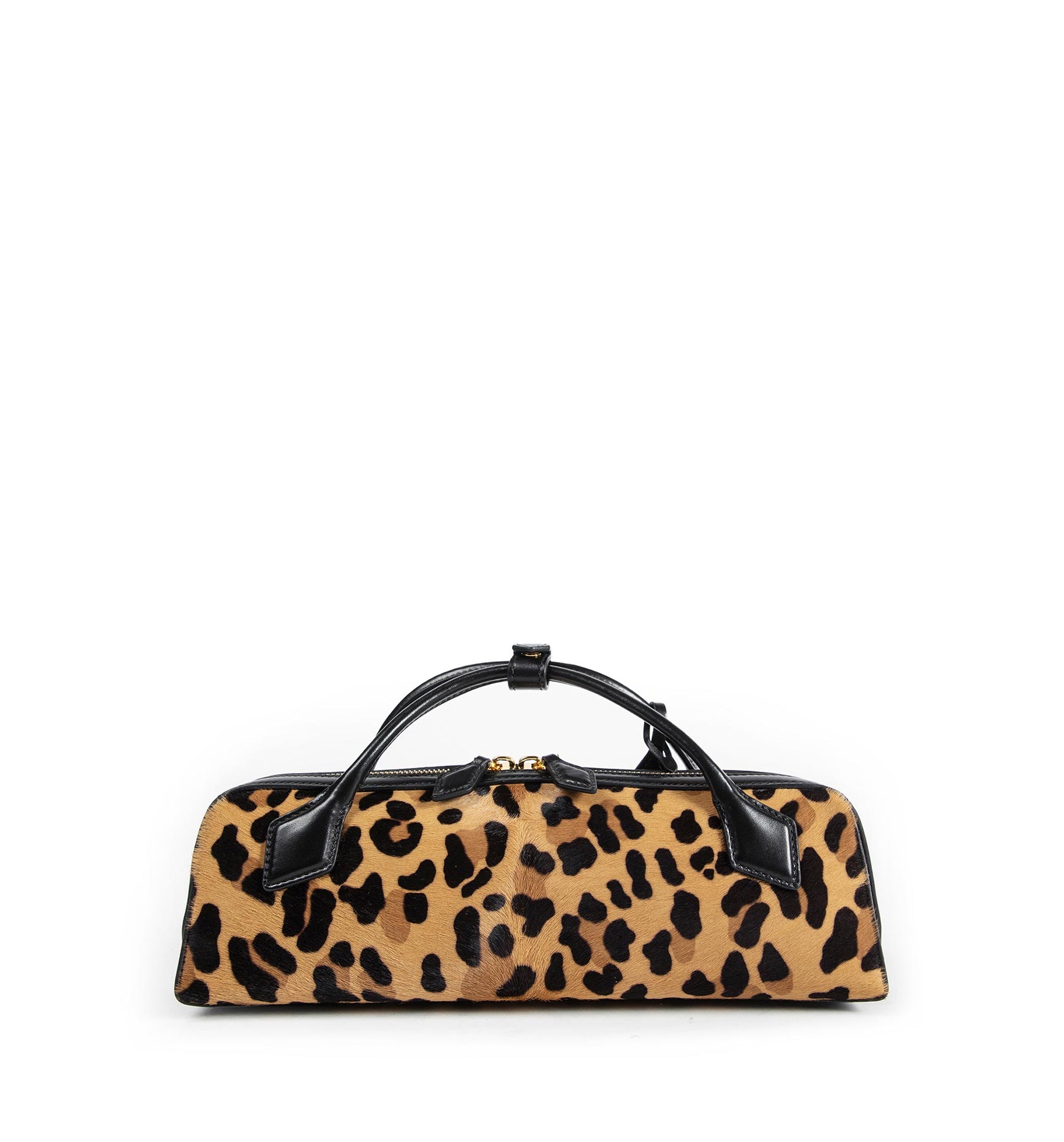 Le Teckel Clutch In Leopard Haircalf - Brown