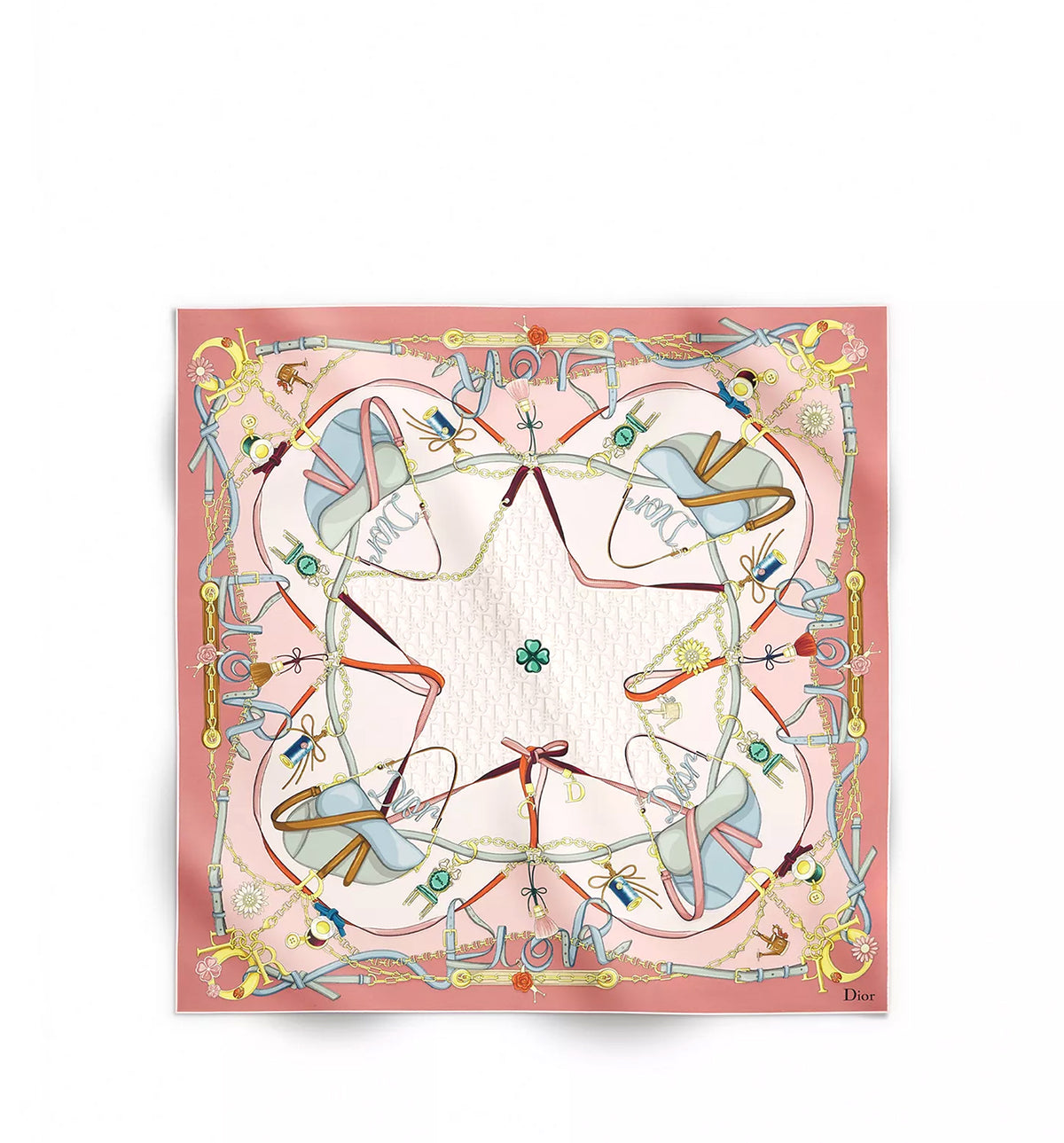 Dior Saddle Charms 90 Square Scarf