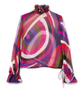 Iride Print Blouse with Balloon Sleeves