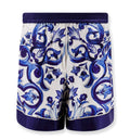 Silk Shorts With Maiolica Print