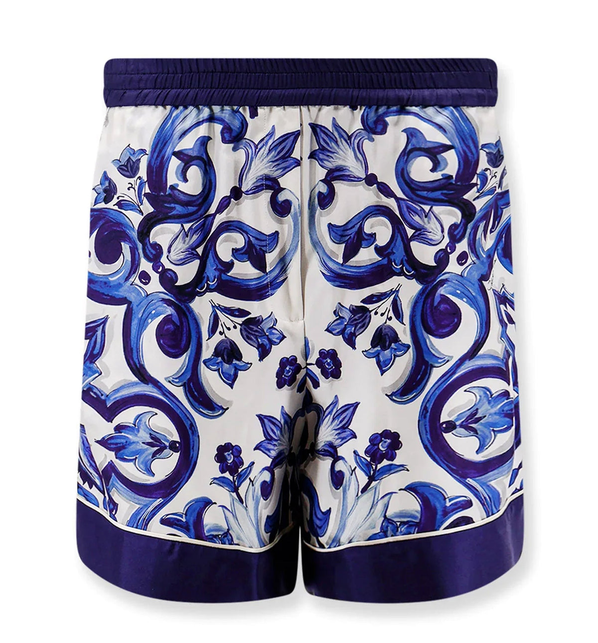 Silk Shorts With Maiolica Print