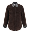 Corduroy Jacket with leather collar