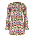 Zigzag Openwork V-Neck Dress