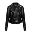 Asymmetric Zip Biker Leather Jacket