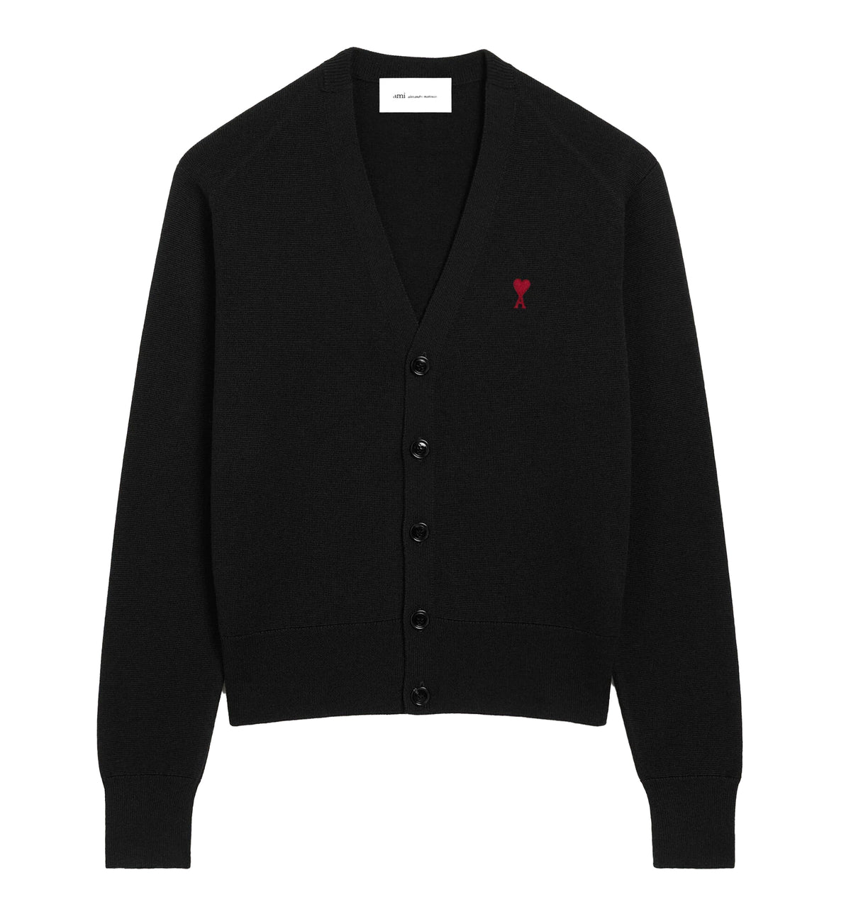 Wool Cardigan With Contrasted Ami De Coeur