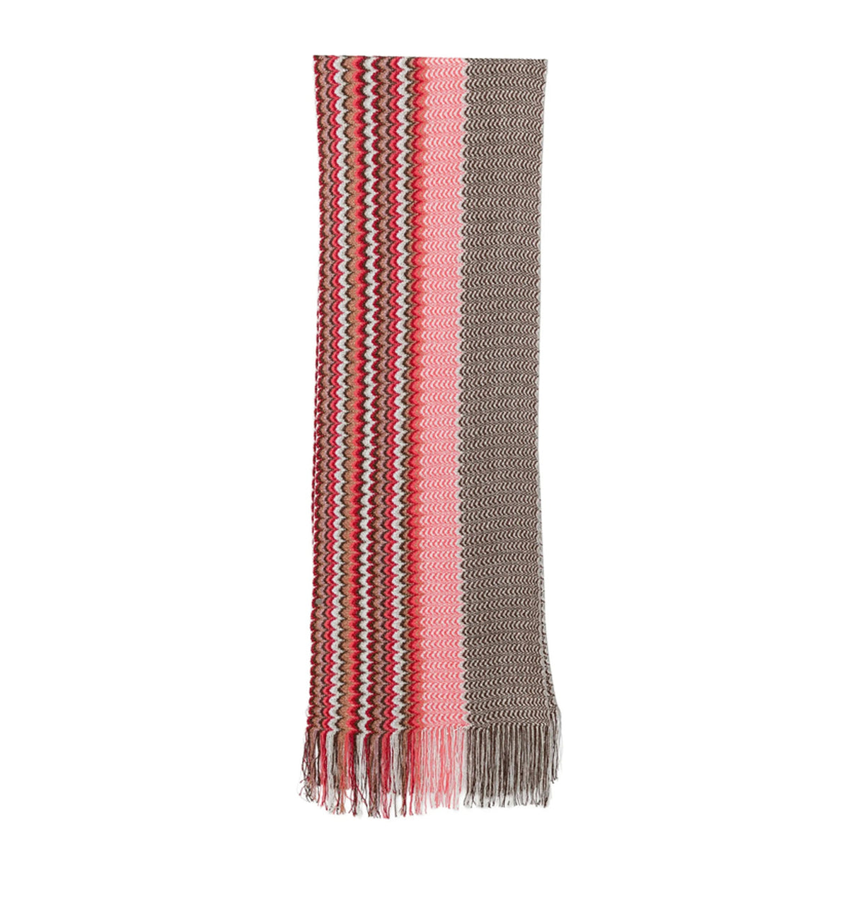 Zigzag-Pattern Fringed Scarf