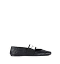 Sliced Square Ballerinas In Textured-Effect Leather