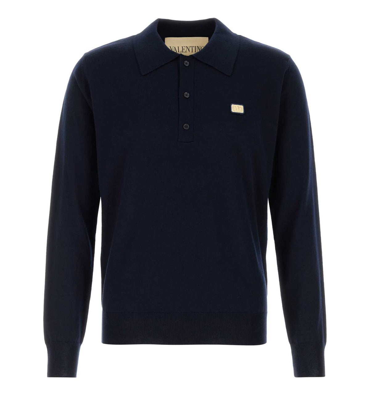 Midnight Blue Wool Polo Shirt