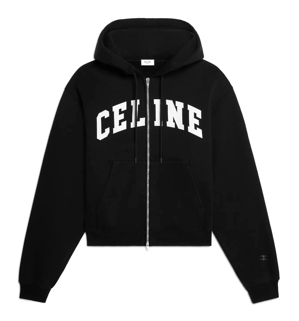 Zipped Hoodie In Cotton Fleece