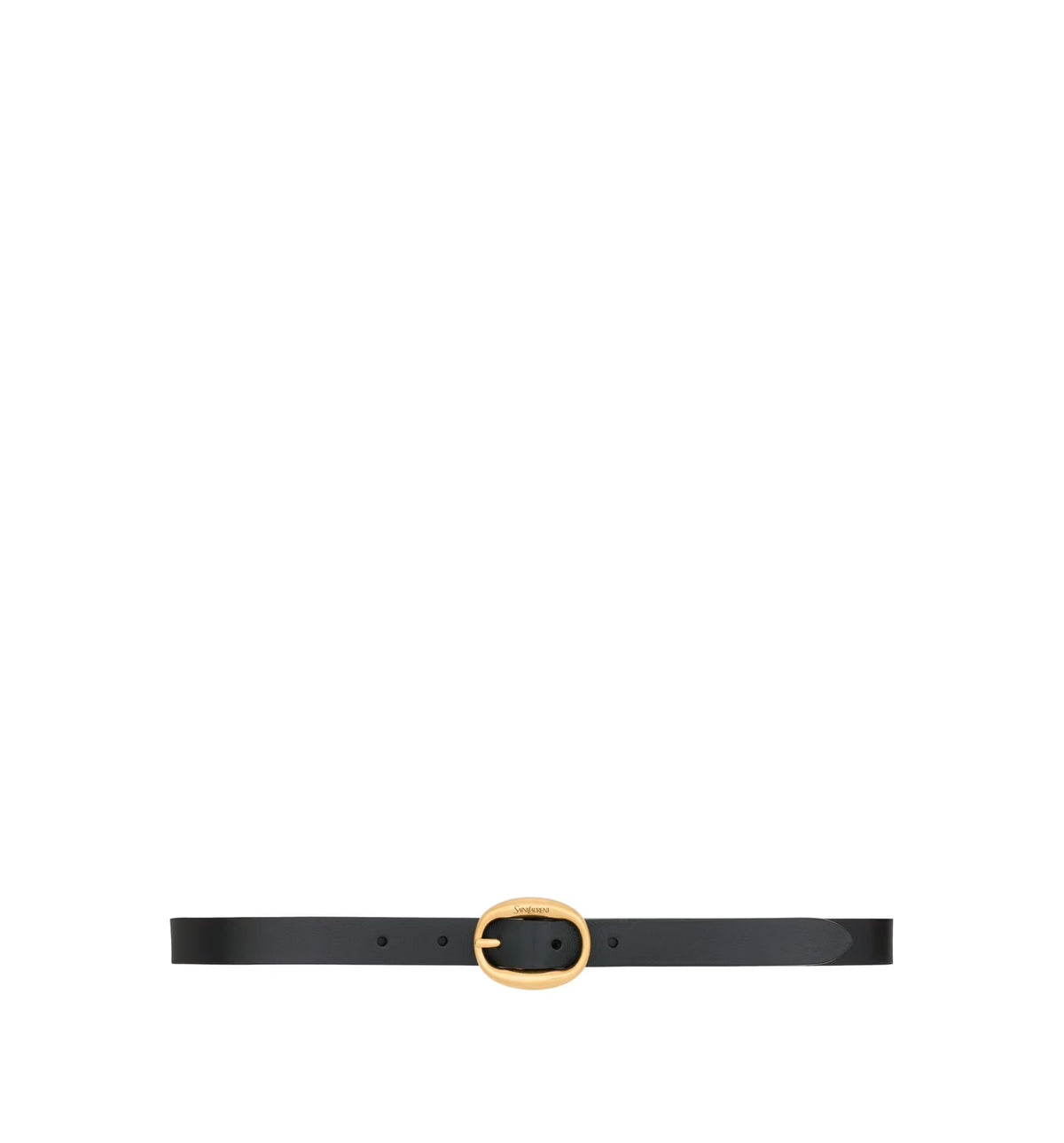 oval buckle belt in smooth leather