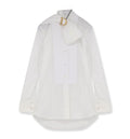 Blouse with Plastron and Tied Collar