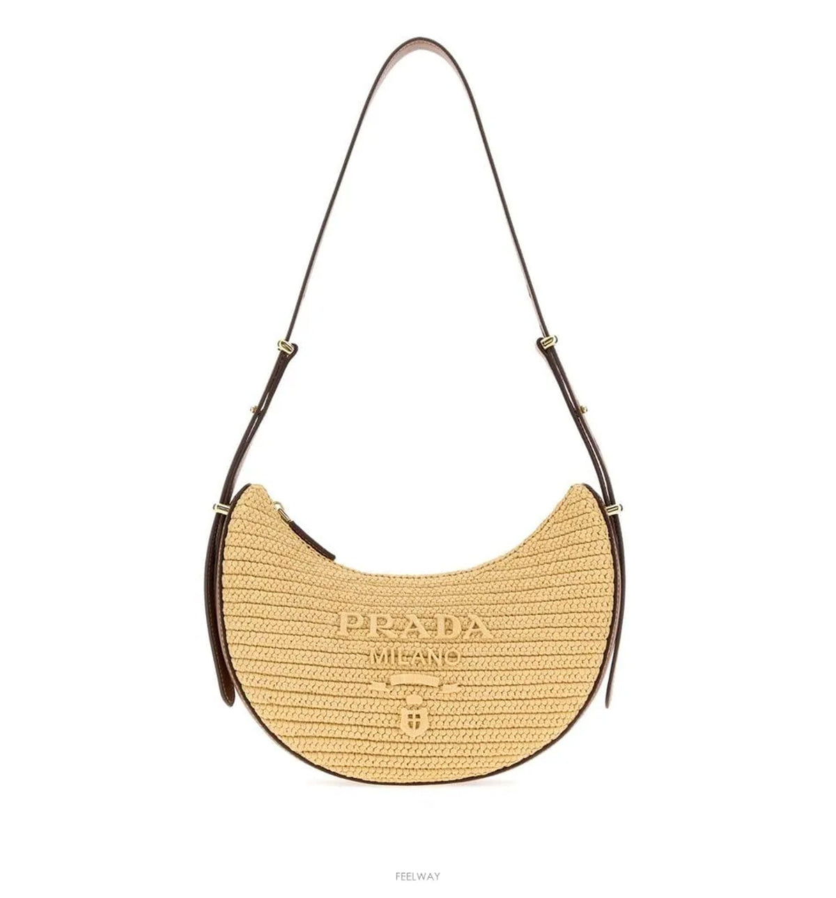 Arqué Small raffia Shoulder Bag