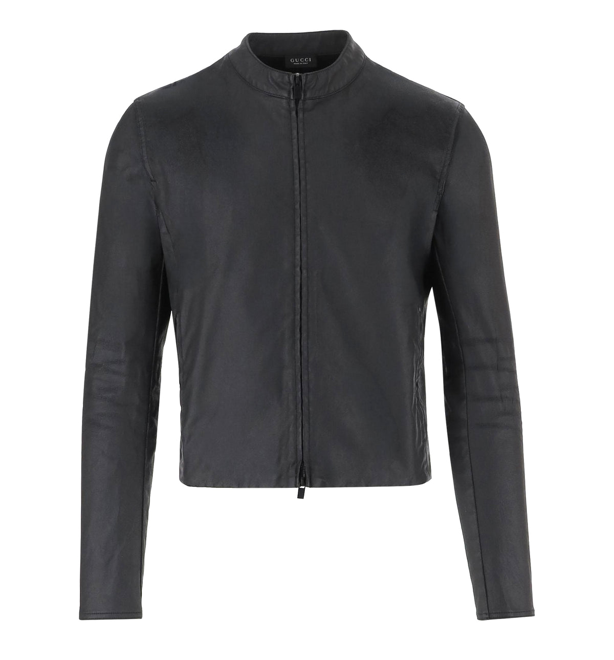 Coated stretch cotton twill denim jacket